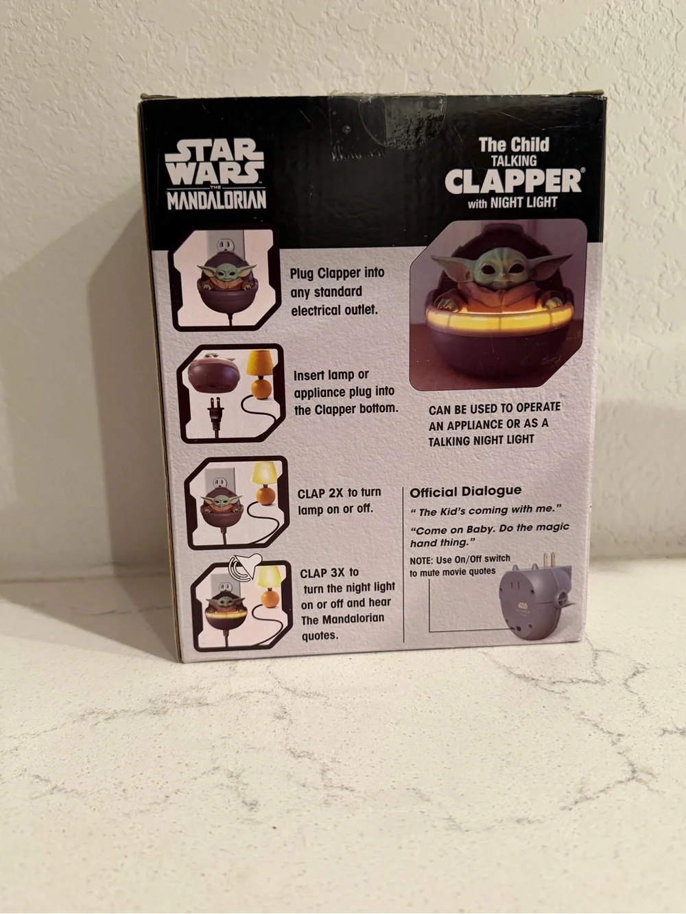 Star Wars The Mandalorian 'The Child' Talking Clapper Night Light - Green